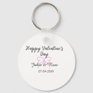Porte-clés Joyeuse Saint-Valentin ruban bow nom date sty