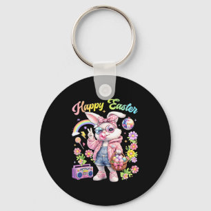 Porte-clés Joyeuses Pâques drôle de lapin mignon oeufs de Pâq