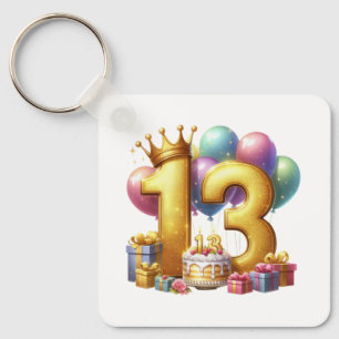 Porte-clés Joyeux 13e anniversaire