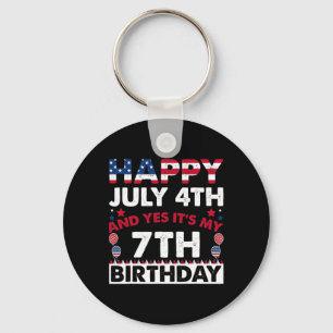 Porte-clés Joyeux 4 juillet Et oui c'est mon 7e anniversaire