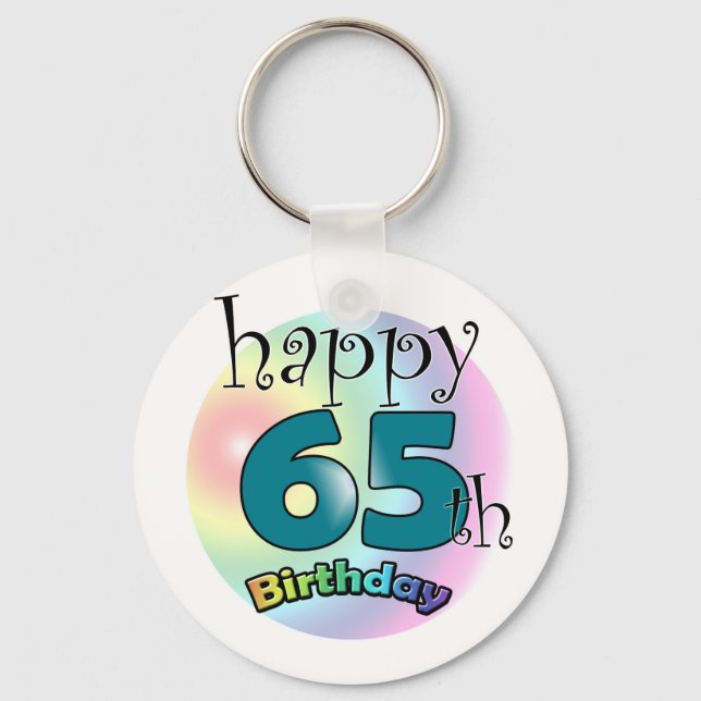 Porte-clés Joyeux 65e Anniversaire (blauw) (Recto)