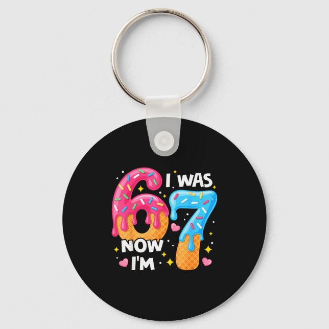 Porte-clés Joyeux Anniversaire 7 Ans J'avais 6 Ans Maintenant (Recto)