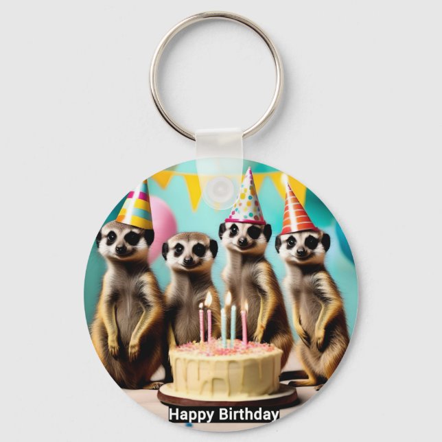 Porte-clés Joyeux anniversaire de Meerkat, (Recto)