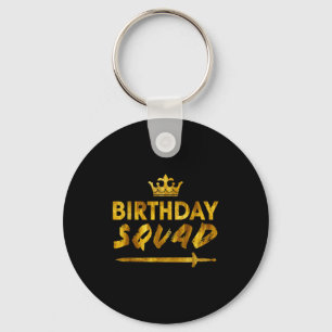 Porte-clés Joyeux Anniversaire Équipe Roi Couronne Épée Fête