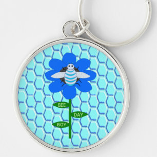 Porte-clés Joyeux Bee Day Boy Blue Birthday Bumblebee