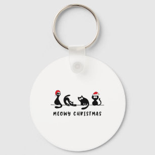Porte-clés Joyeux Catmas Chat Noël Mignon Chatons Chats Père