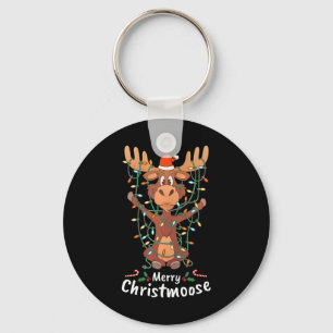 Porte-clés Joyeux Christmoose Noël Orignal Xmas Guirlandes de