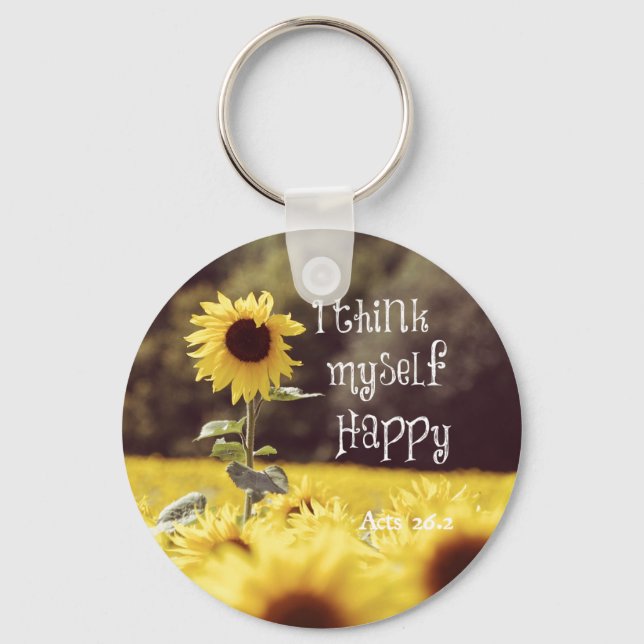 Porte-clés Joyeux couplet de la Bible avec des tournesols (Recto)