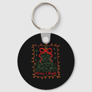 Porte-clés Joyeux et Lumineux Noël Coquette Arbre Fille