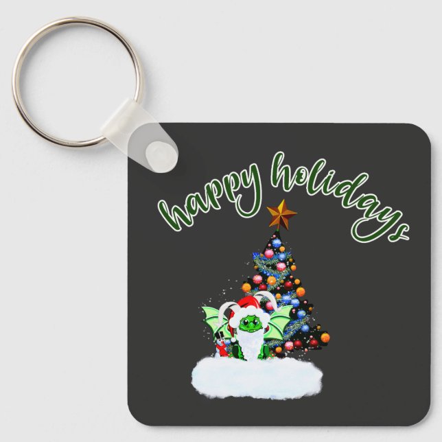 Porte-clés Joyeux et Noël magique avec un Twist Dragon (Recto)