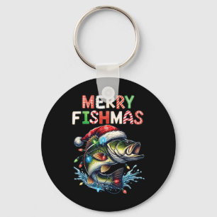 Porte-clés Joyeux Fishmas Santa Amateurs de Pêche Drôle de Pê