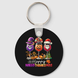 Porte-clés Joyeux Hallothanksmas Vin Halloween Thanksgiving C