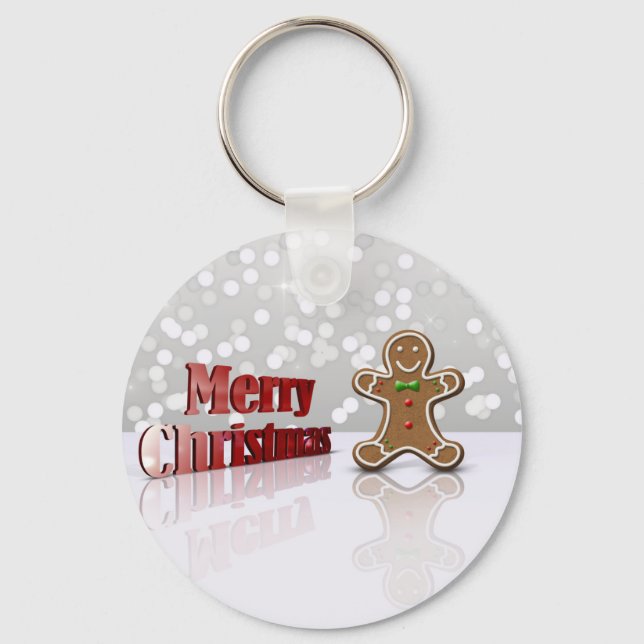 Porte-clés Joyeux homme en pain d'épice de Noël (Recto)