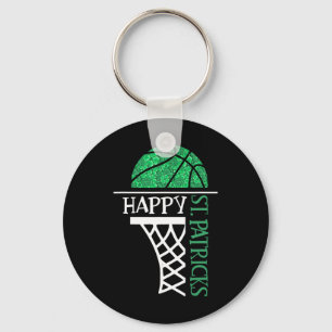 Porte-clés Joyeux joueur de basket-ball Shamrock Jour de la S
