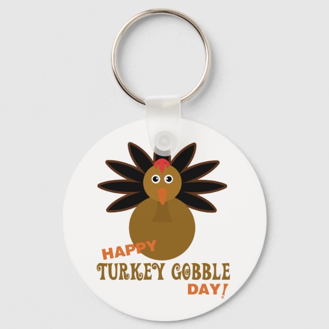 Porte-clés Joyeux Jour de la grogne turque Thanksgiving (Recto)