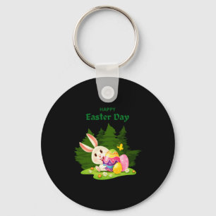 Porte-clés Joyeux jour de Pâques et voeux de lapin T Shirt dr