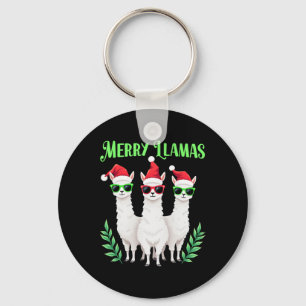 Porte-clés Joyeux Llamas Drôle Noël Llama Vacances Animales