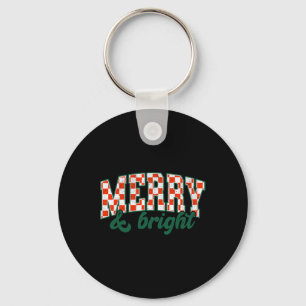 Porte-clés Joyeux Noël Bright À damiers Noël