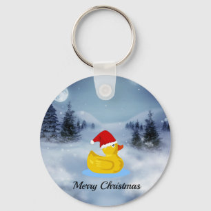 Porte-clés Joyeux Noël Caoutchouc Ducky Porte - clé mou