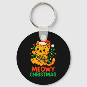 Porte-clés Joyeux Noël Chat Tigre Orange Mignon