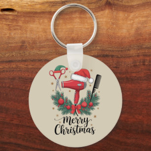 Porte-clés Joyeux Noël coiffeur coiffeur Xmas coiffure