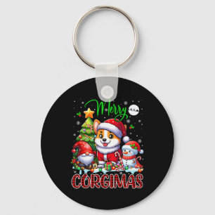 Porte-clés Joyeux Noël Corgi mignonne Père Noël Corgi Gnome S