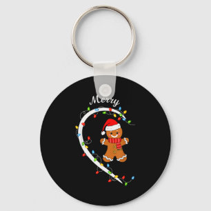 Porte-clés Joyeux Noël Couple Pain d'épice Pyjama de Noël