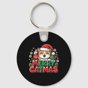 Porte-clés Joyeux Noël Décor Père Noël Chat Drôle Chris