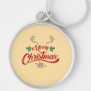 Porte-clés Joyeux Noël Design Vintage Rouge et vert