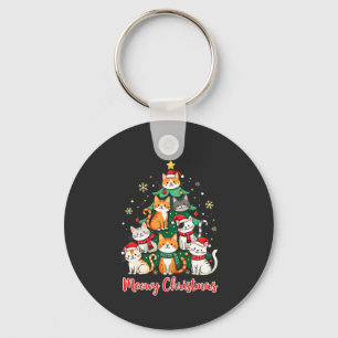 Porte-clés Joyeux Noël Drôle Catmas Kitten Xmas Tree