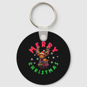Porte-clés Joyeux Noël Femmes Renne de Noël Mignon