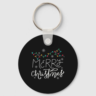 Porte-clés Joyeux Noël Lumières Rouge Noël Chapeau Noël Famil