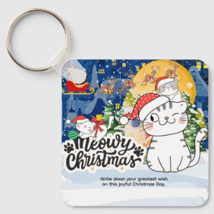Porte-clés Joyeux Noël Miaou