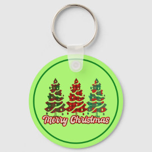 Porte-clés Joyeux Noël Motif Arbres à Carreaux de Buffalo -42