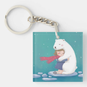 Porte-clés Joyeux Noël : Ours Polaire & Illustration enfant