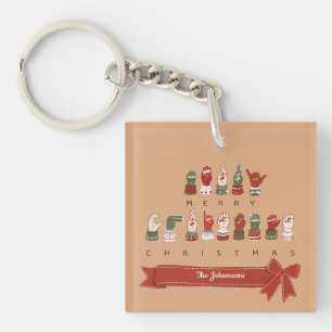Porte-clés Joyeux Noël personnalisé en ASL Cozy