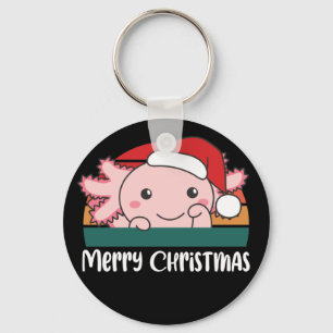 Porte-clés Joyeux Noël Rétro Axolotl Porte - clé de Noël