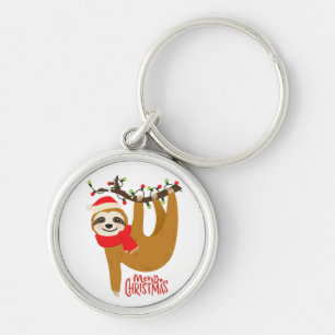 Porte-clés Joyeux Noël Sloth mignonne Festivals Vacances