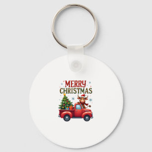 Porte-clés Joyeux Noël Vache des Highlands Écossais Noël Ferm