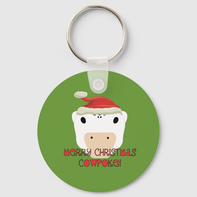 Porte-clés Joyeux Noël Vache Poke (Recto)