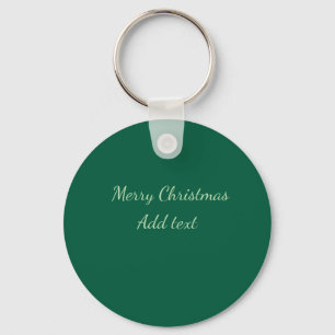 Porte-clés Joyeux Noël vert fond simple solo fête