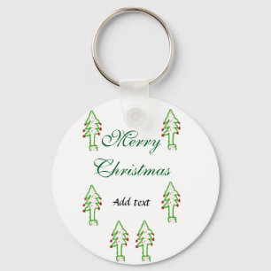 Porte-clés Joyeux Noël vert sapin rouge cerise de Noël