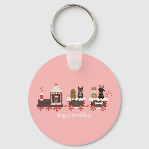 Porte-clés Joyeux Pawlidays Chien Noël Train de vacances