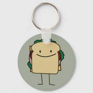 Porte-clés Joyeux sandwich souriant - classique