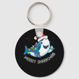 Porte-clés Joyeux Sharkmas Père Noël Cadeau de Noël Sharkmas
