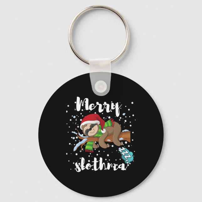Porte-clés Joyeux Slothmas Lazy Sloth Lover Noël Fa (Recto)