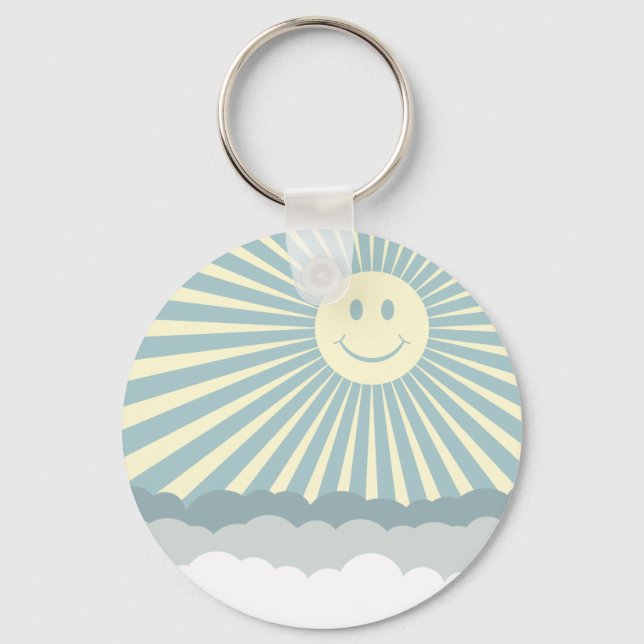 Porte-clés Joyeux Soleil Et Nuages (Recto)