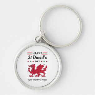 Porte-clés Joyeux St David's Day Dydd Gala Gallois Dewi Hapus
