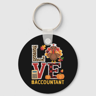 Porte-clés Joyeux Thanksgiving Comptabilité Jour de la dinde