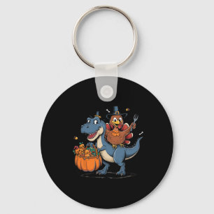 Porte-clés Joyeux Thanksgiving Enfants Dinde Drôle à Cheval s